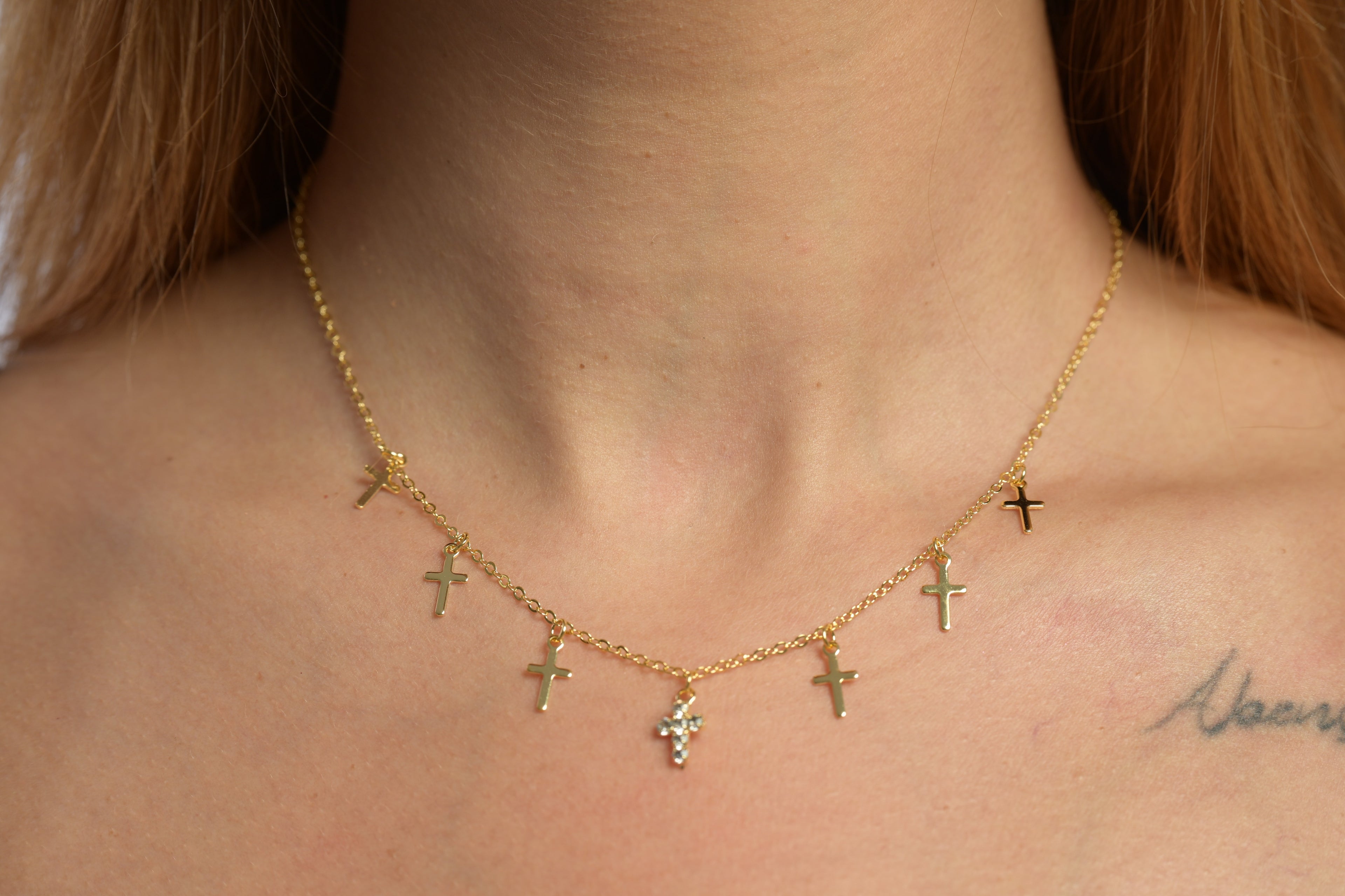 Semijóia chocker Cruz