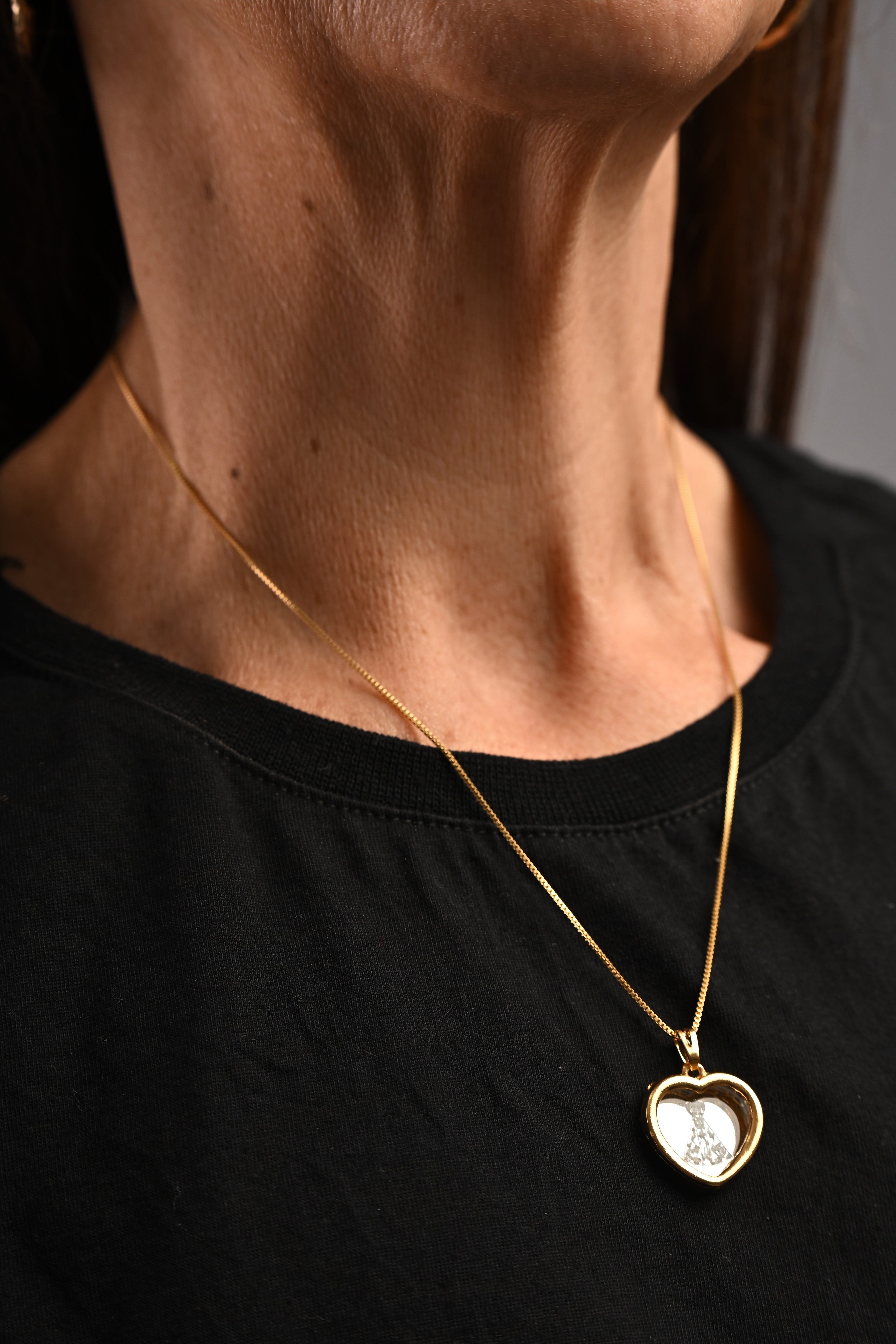 Semijoia Colar Nossa Senhora Aparecida Espelhado