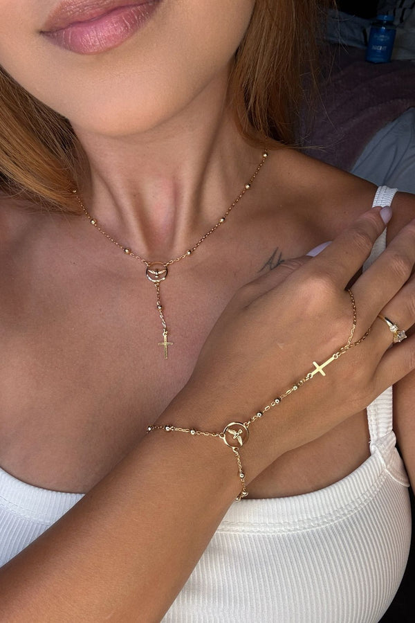 Colar Terço Marjorye Dourado