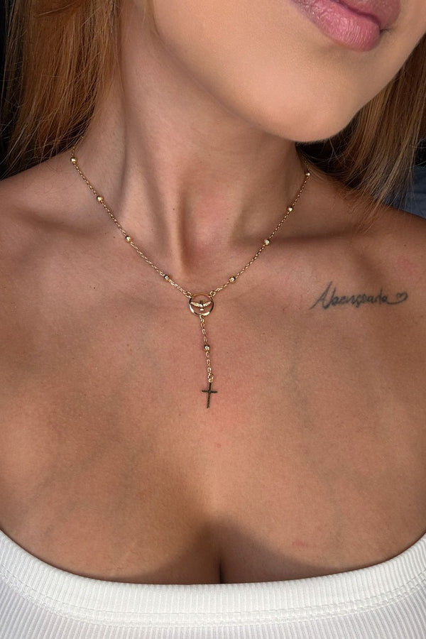 Colar Terço Marjorye Dourado